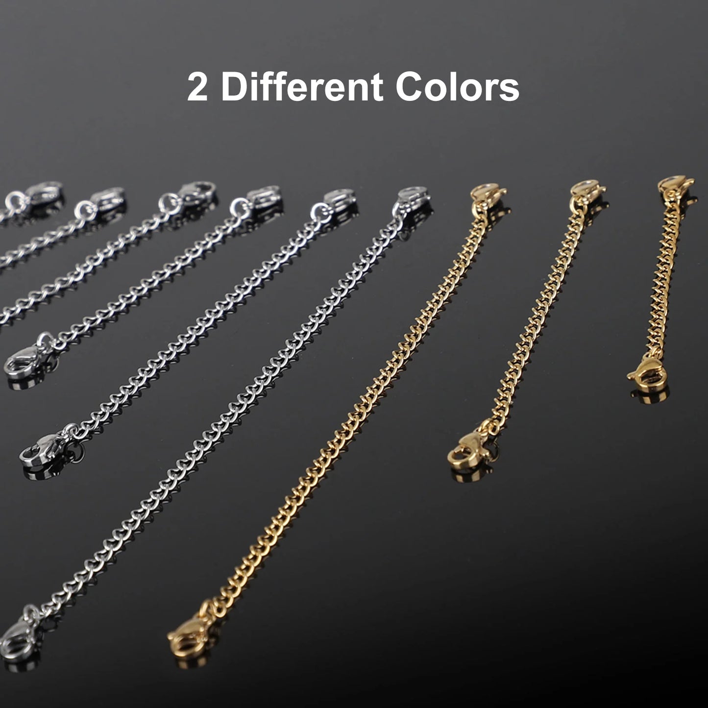 12Pcs Stainless Steel Bracelet Necklace Extender Set,  Lobster Clasps Closures Bracelet Extenders